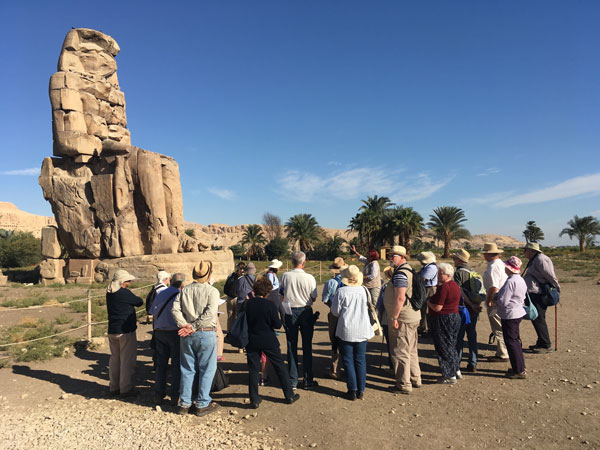 Dr Hourig Sourizian in front of the Colossi