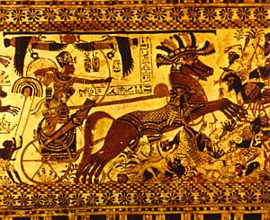 Tutankhamun in chariot